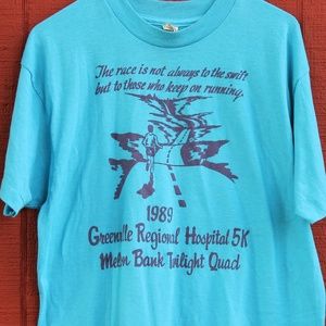 Vintage 1989 Screenstars 5k Marathon Shirt Wmns XL